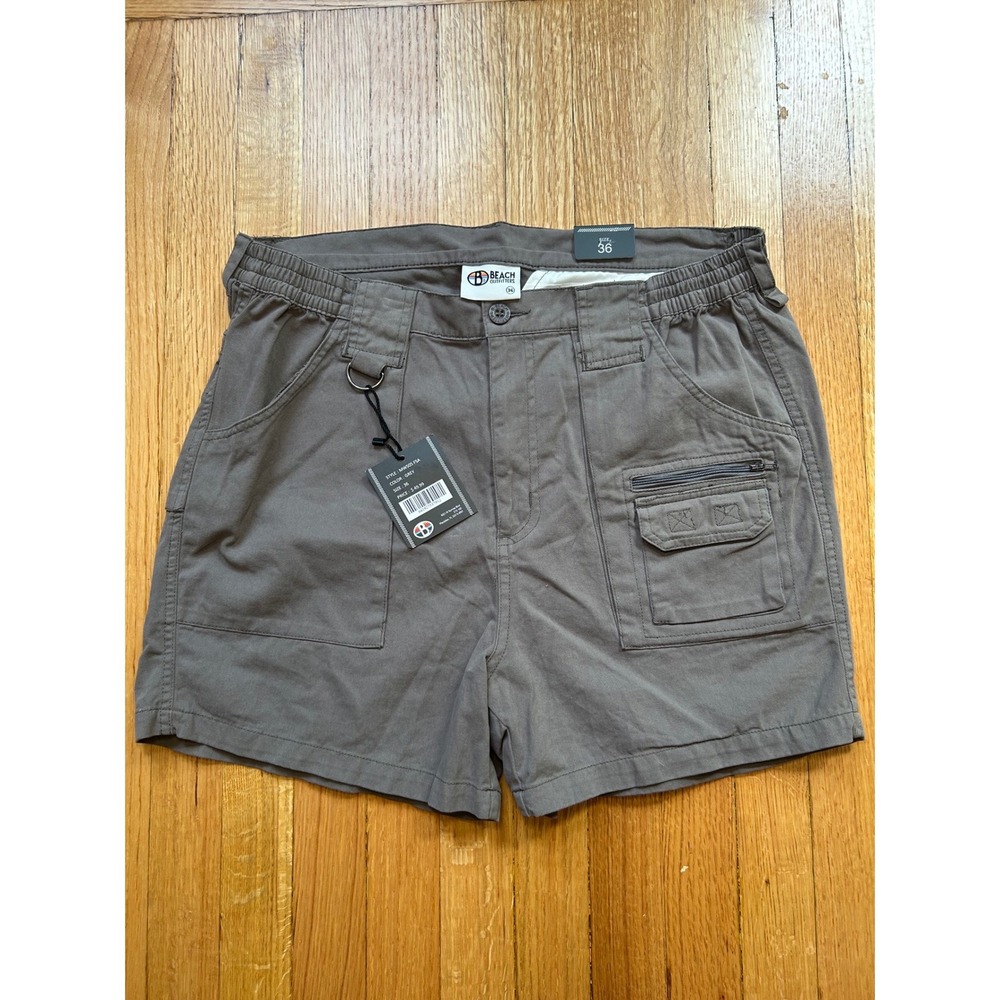 Beach Outfitters Mens Grey Cargo Shorts Size 36 Hiking Outdoor MW505 FSA NWT
